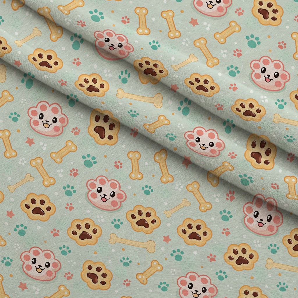 Puppy Prints Pattern 22 Minky Fabric — plush minky folded close-up preview (mv-minky-v1:lying)