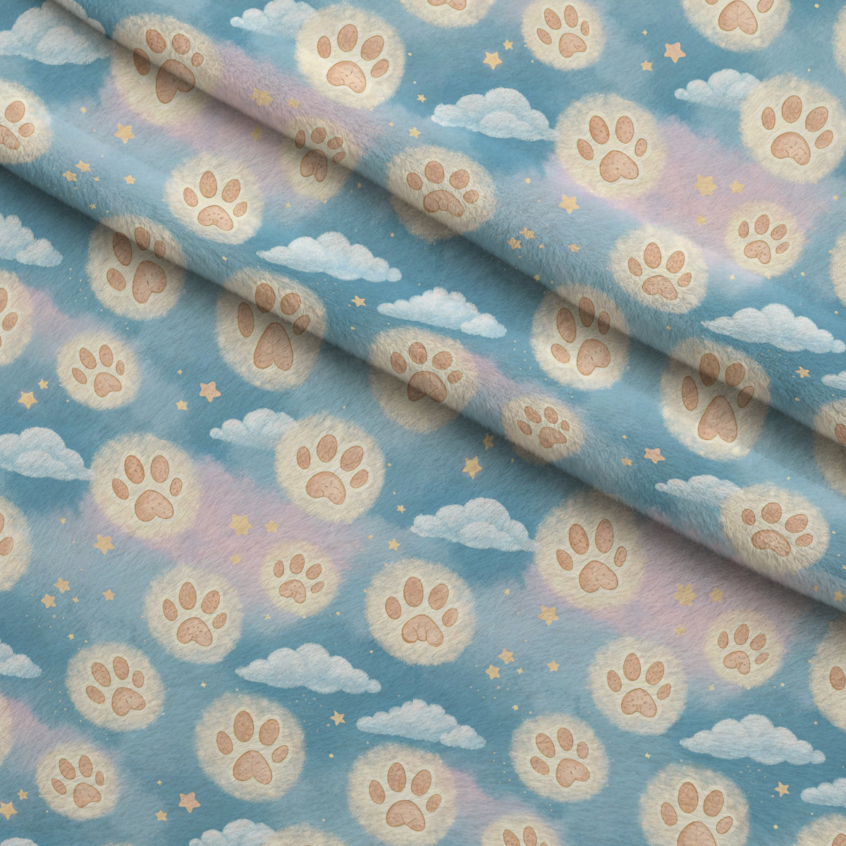 Puppy Prints Pattern 24 Minky Fabric — plush minky folded close-up preview (mv-minky-v1:lying)