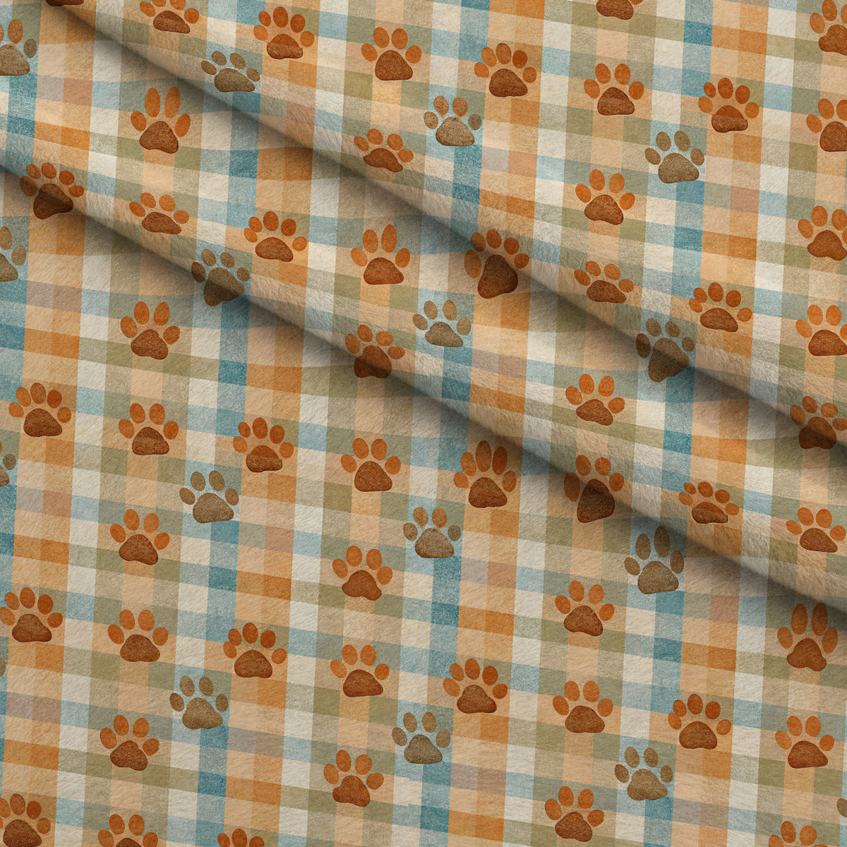 Puppy Prints Pattern 27 Minky Fabric — plush minky folded close-up preview (mv-minky-v1:lying)