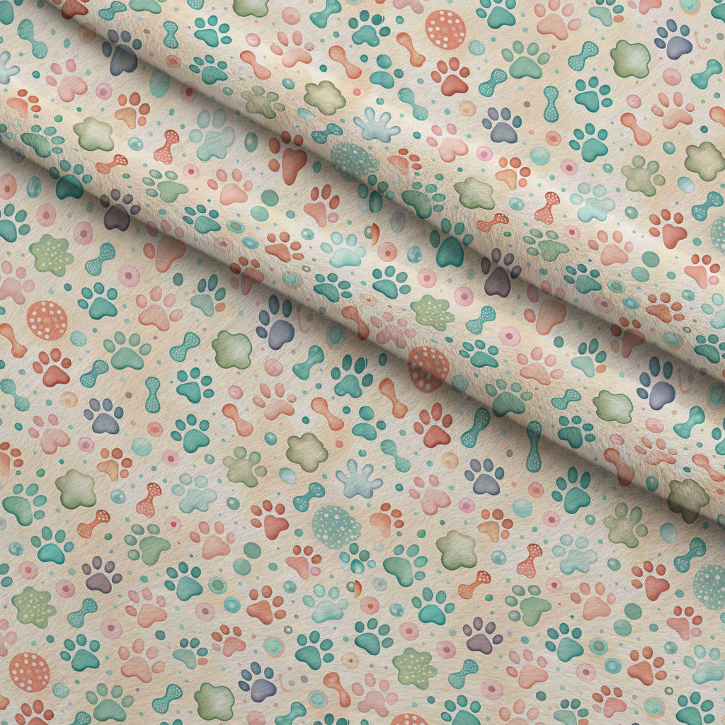 Puppy Prints Pattern 5 Minky Fabric — plush minky folded close-up preview (mv-minky-v1:lying)