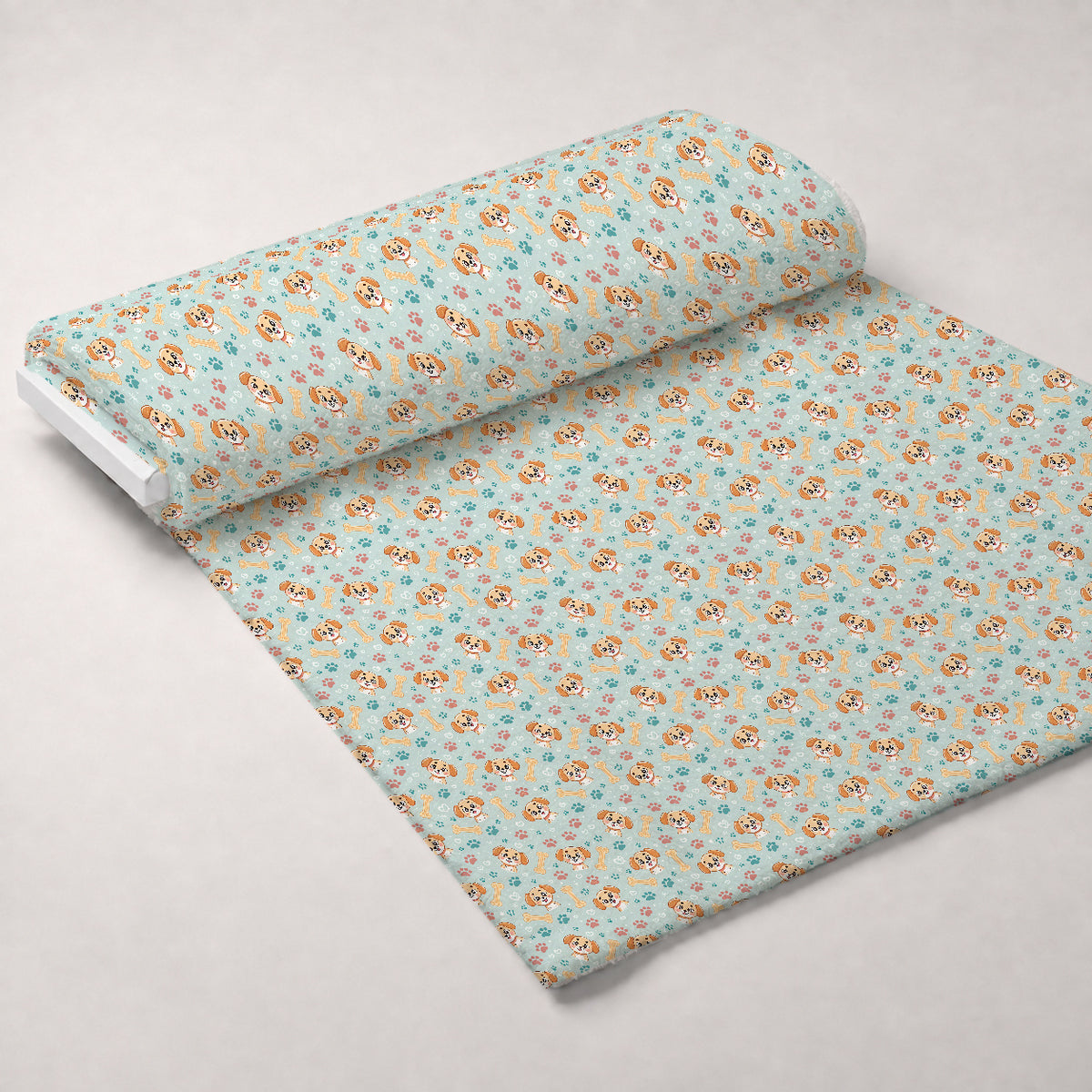 Puppy Prints Pattern 9 Minky Fabric — plush minky unrolled bolt preview (mv-minky-v1:bolt)