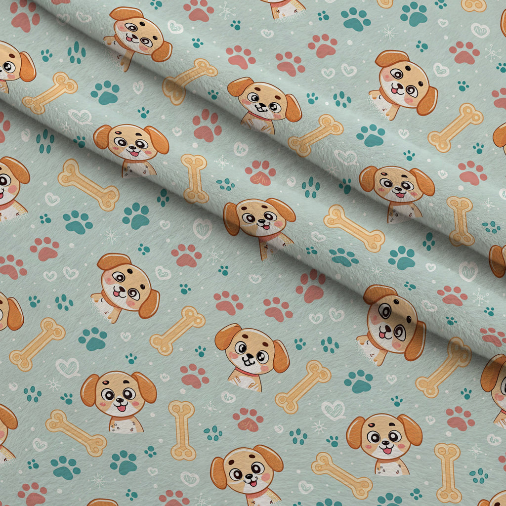 Puppy Prints Pattern 9 Minky Fabric — plush minky folded close-up preview (mv-minky-v1:lying)