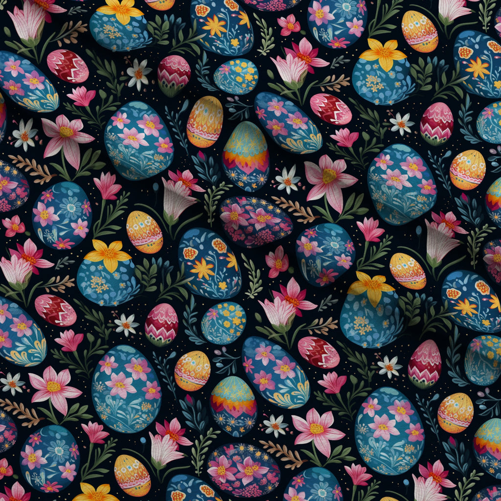 Pysanky Garden Pattern 12 Minky Fabric — plush minky folded close-up preview (mv-minky-v1:lying)