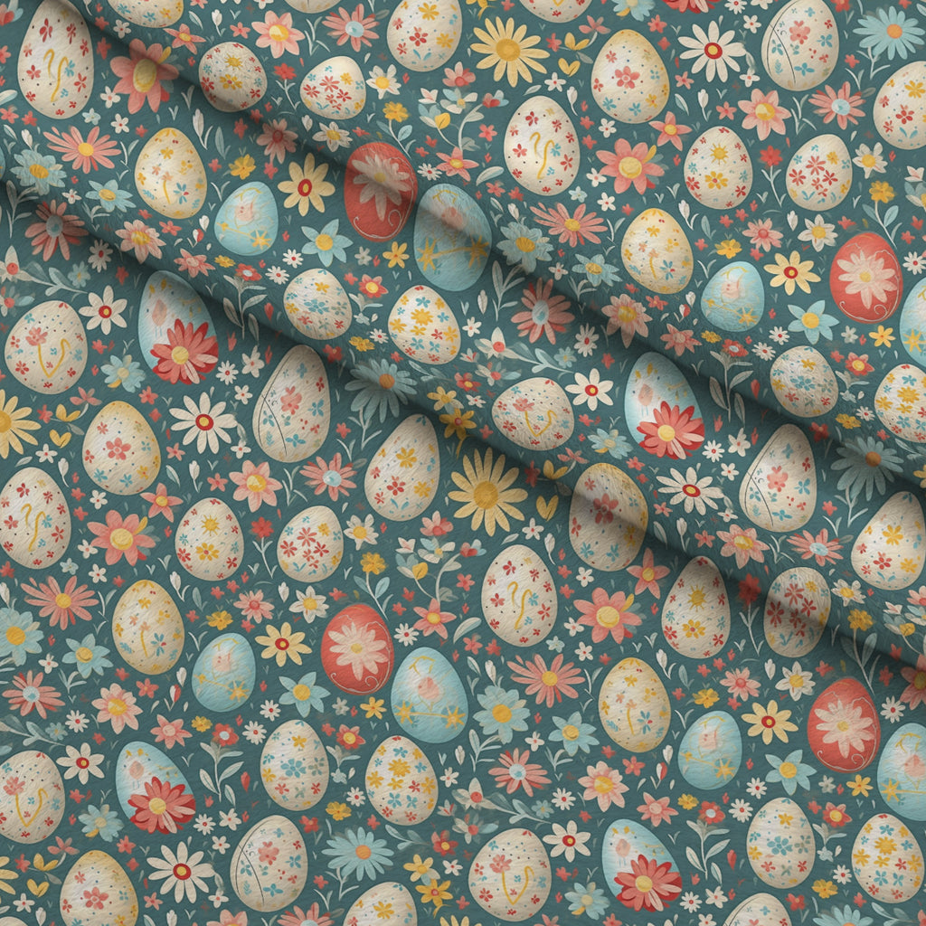 Pysanky Garden Pattern 16 Minky Fabric — plush minky folded close-up preview (mv-minky-v1:lying)