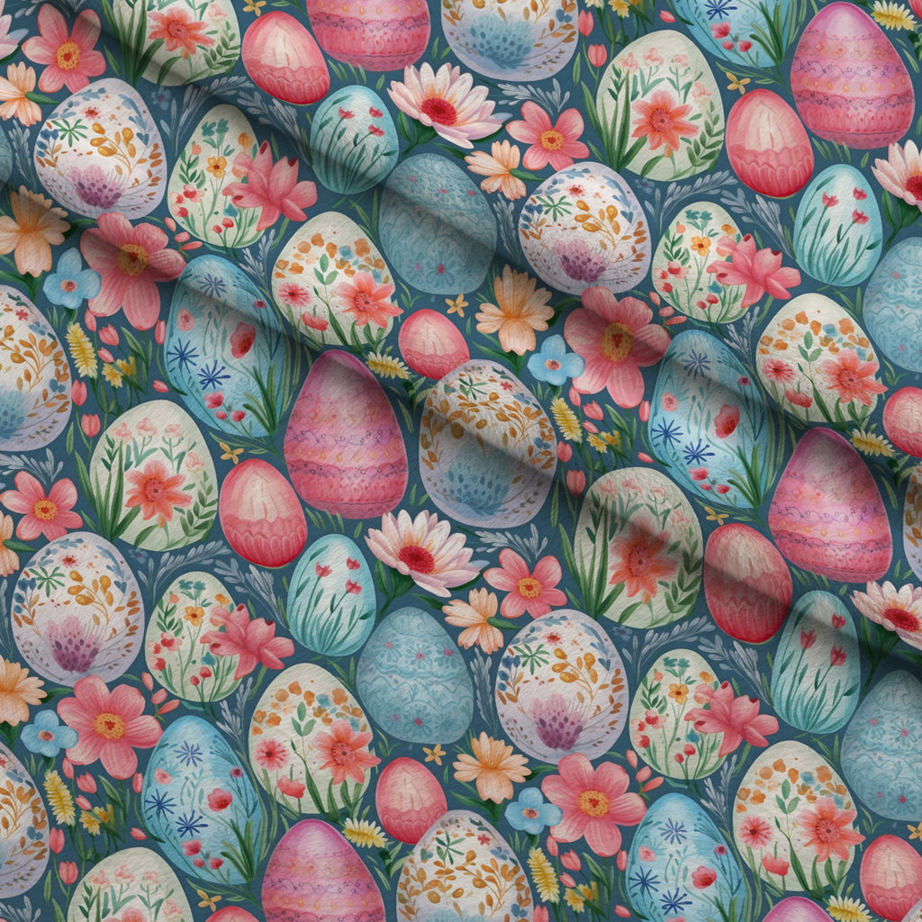 Pysanky Garden Pattern 21 Minky Fabric — plush minky folded close-up preview (mv-minky-v1:lying)