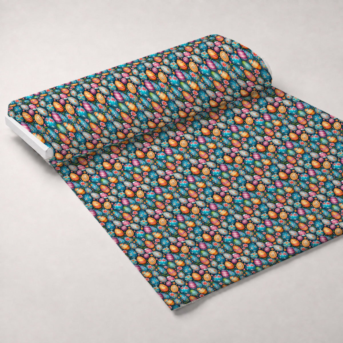 Pysanky Garden Pattern 3 Minky Fabric — plush minky unrolled bolt preview (mv-minky-v1:bolt)