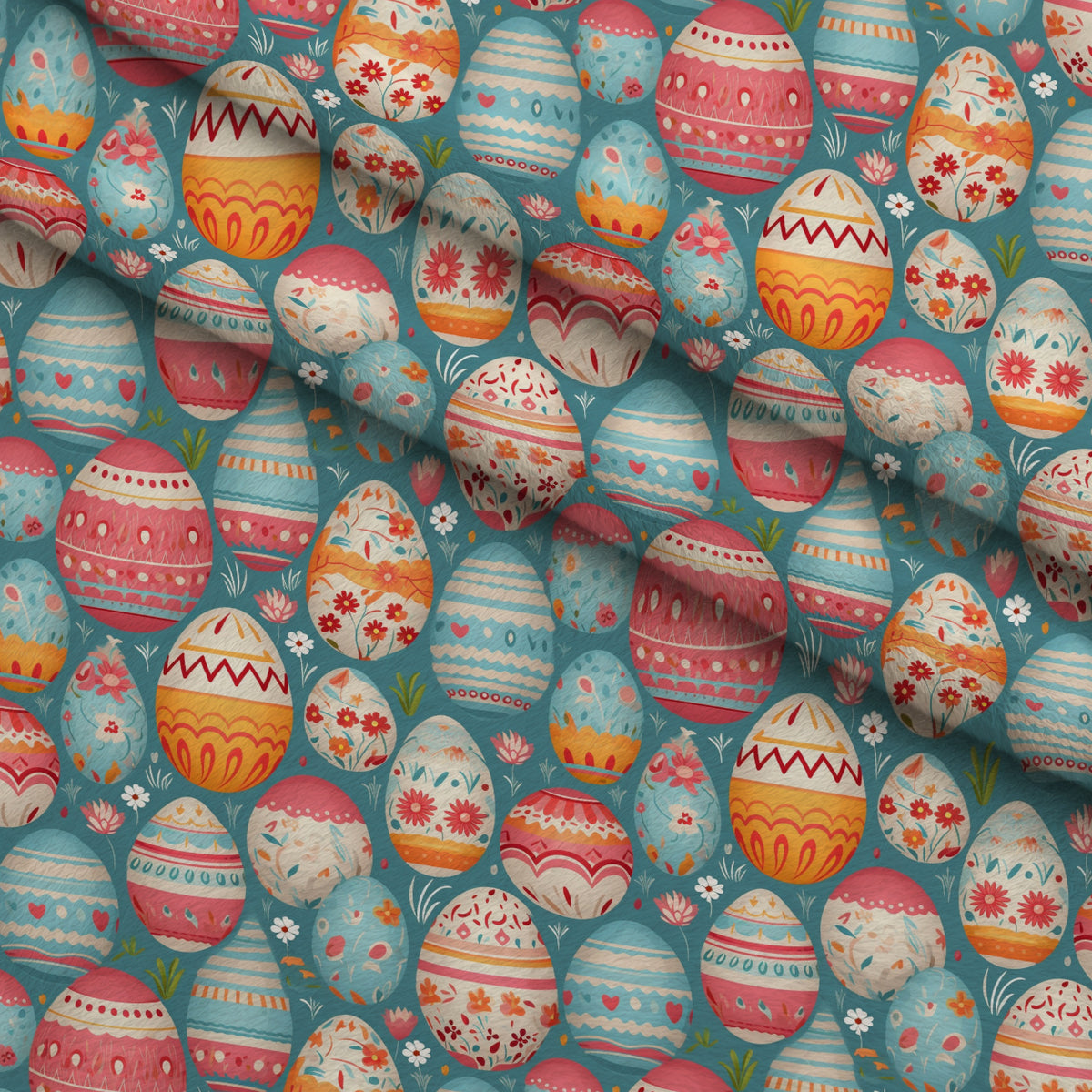 Pysanky Garden Pattern 4 Minky Fabric — plush minky folded close-up preview (mv-minky-v1:lying)