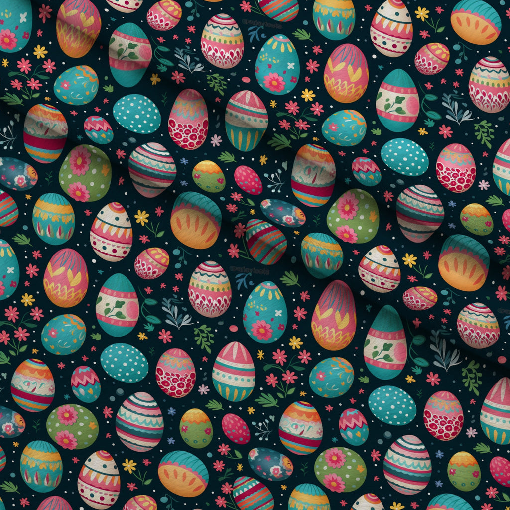 Pysanky Garden Pattern 6 Minky Fabric — plush minky folded close-up preview (mv-minky-v1:lying)