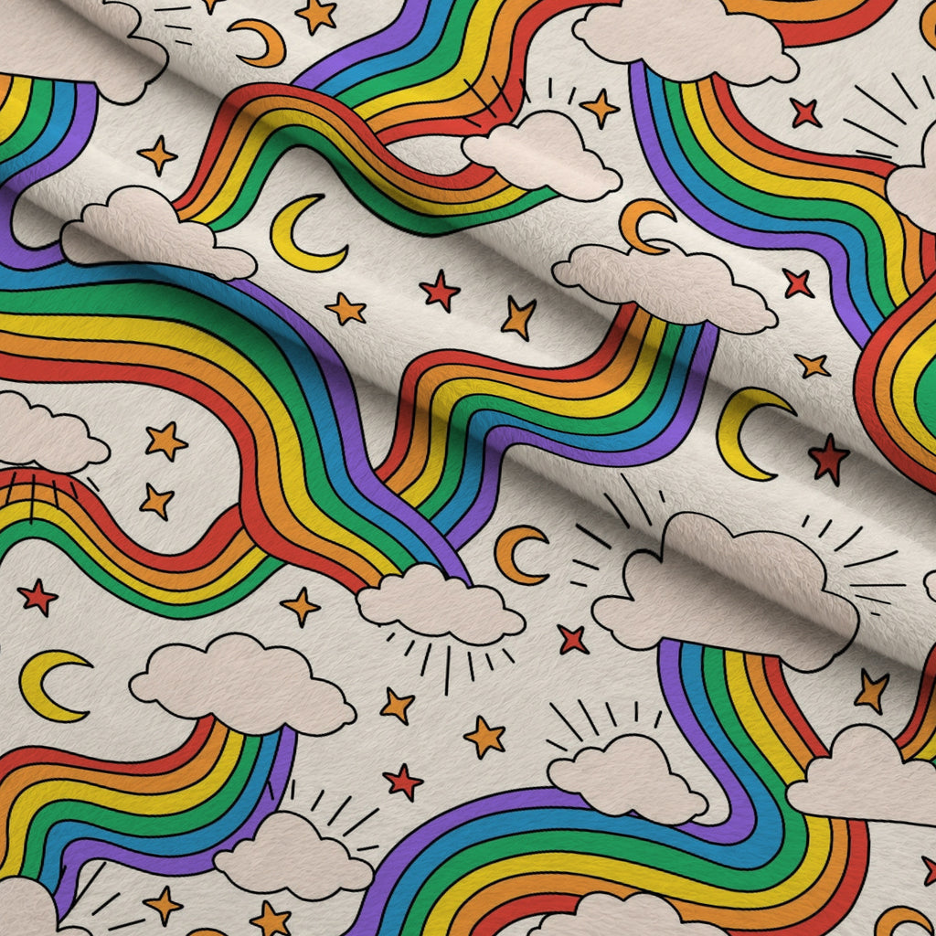 Rainbow Daydream Pattern 1 Minky Fabric — plush minky folded close-up preview (mv-minky-v1:lying)