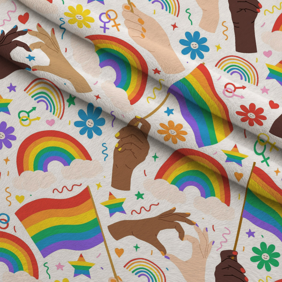 Rainbow Daydream Pattern 2 Minky Fabric — plush minky folded close-up preview (mv-minky-v1:lying)