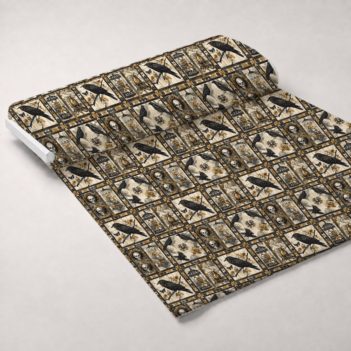 Raven's Curiosities Pattern 2 Minky Fabric — plush minky unrolled bolt preview (mv-minky-v1:bolt)