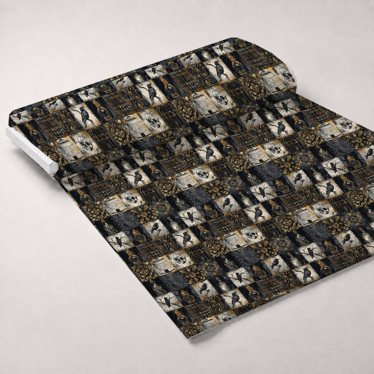 Raven's Curiosities Pattern 5 Minky Fabric — plush minky unrolled bolt preview (mv-minky-v1:bolt)