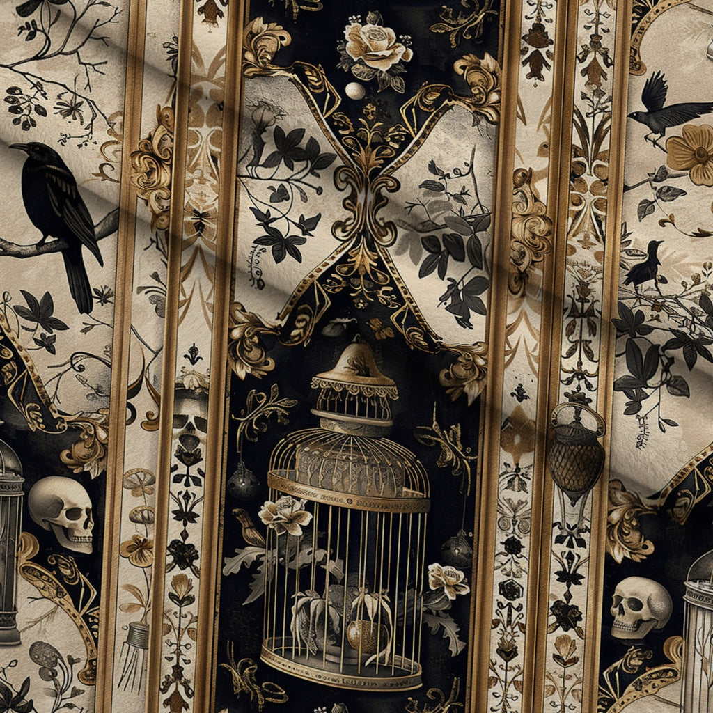 Raven's Curiosities Pattern 6 Minky Fabric — plush minky folded close-up preview (mv-minky-v1:lying)