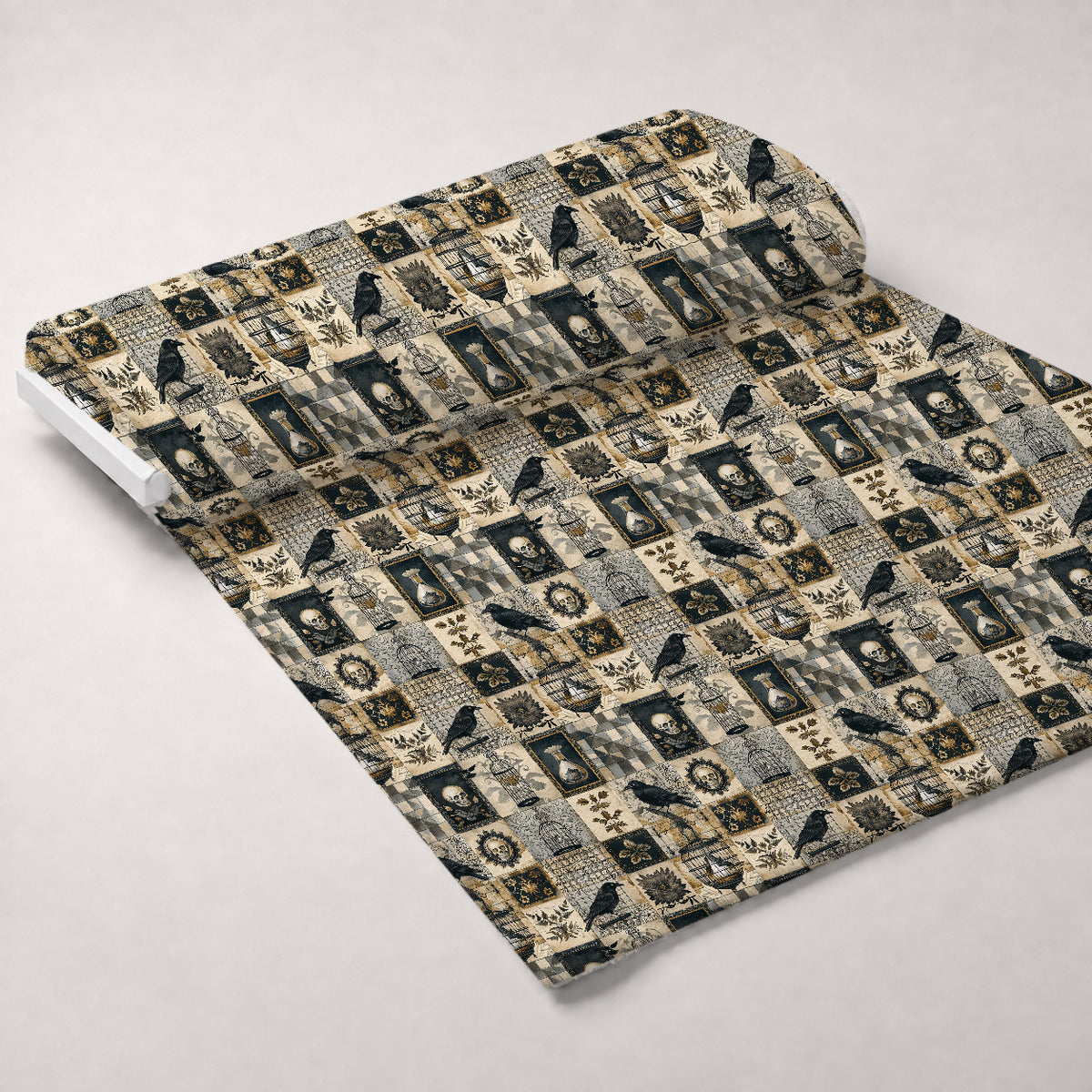 Raven's Curiosities Pattern 7 Minky Fabric — plush minky unrolled bolt preview (mv-minky-v1:bolt)