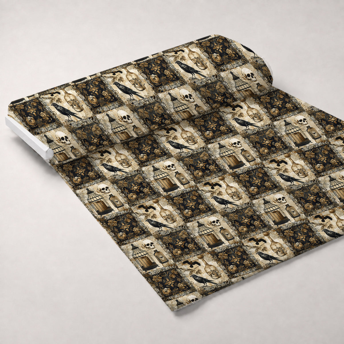 Raven's Curiosities Pattern 8 Minky Fabric — plush minky unrolled bolt preview (mv-minky-v1:bolt)