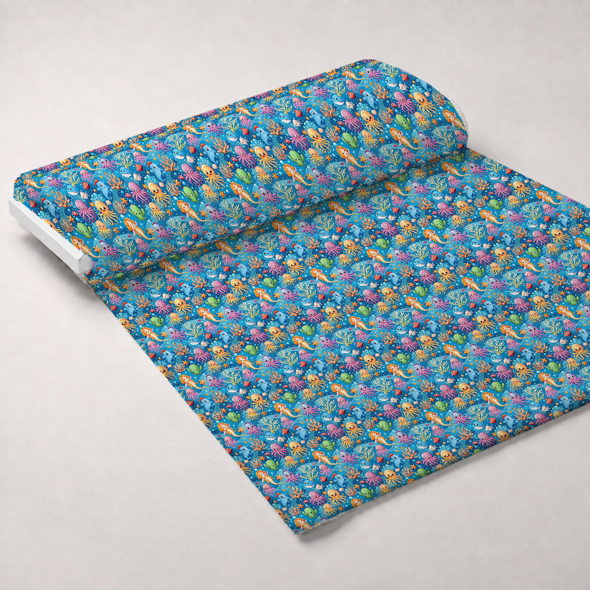 Reef Reverie Pattern 12 Minky Fabric — plush minky unrolled bolt preview (mv-minky-v1:bolt)