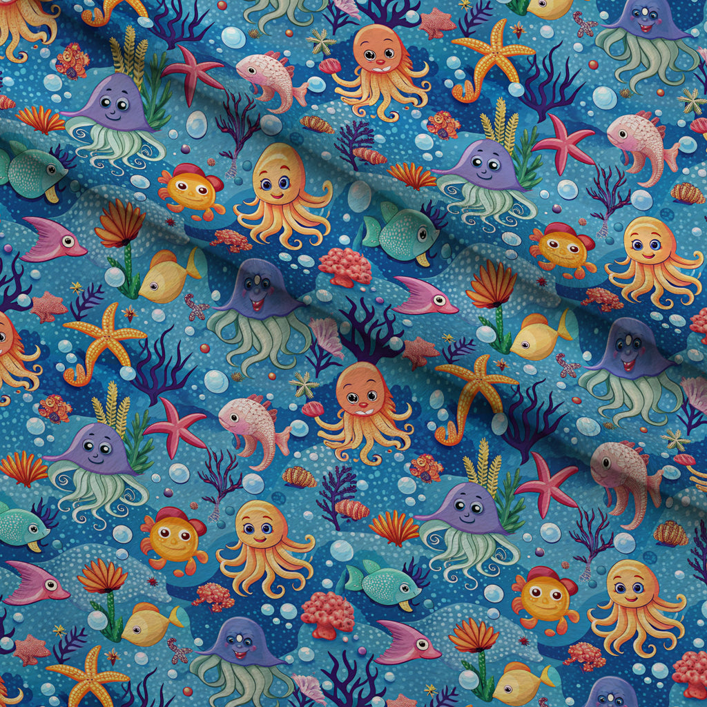 Reef Reverie Pattern 13 Minky Fabric — plush minky folded close-up preview (mv-minky-v1:lying)