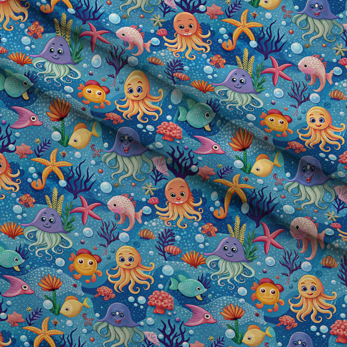 Reef Reverie Pattern 13 Minky Fabric — plush minky folded close-up preview (mv-minky-v1:lying)