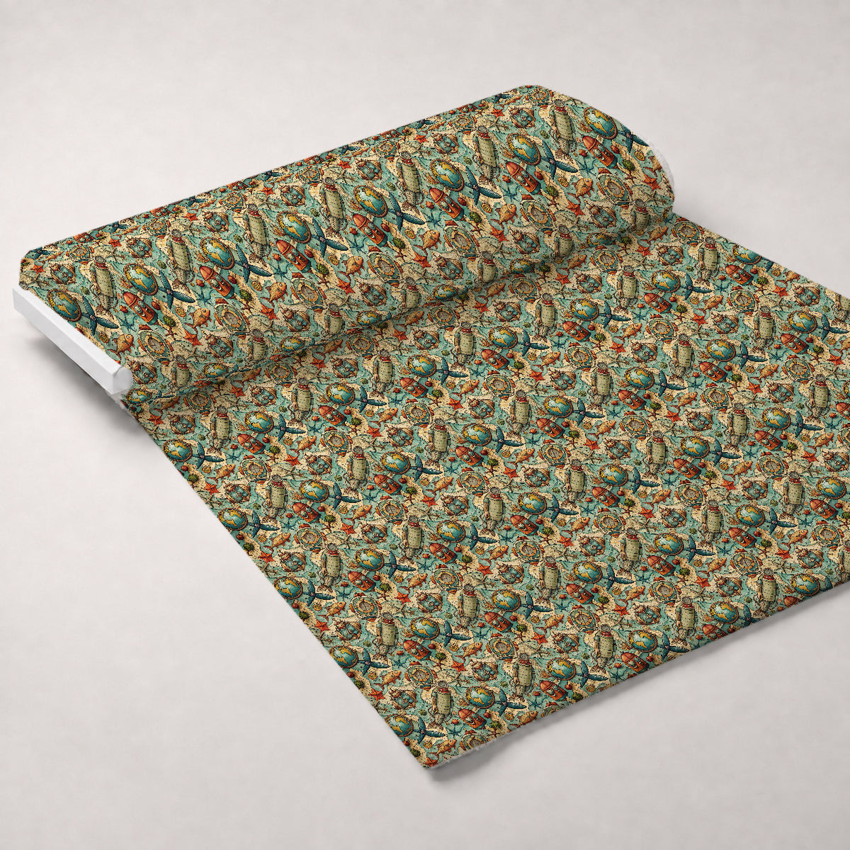 Reef Reverie Pattern 14 Minky Fabric — plush minky unrolled bolt preview (mv-minky-v1:bolt)