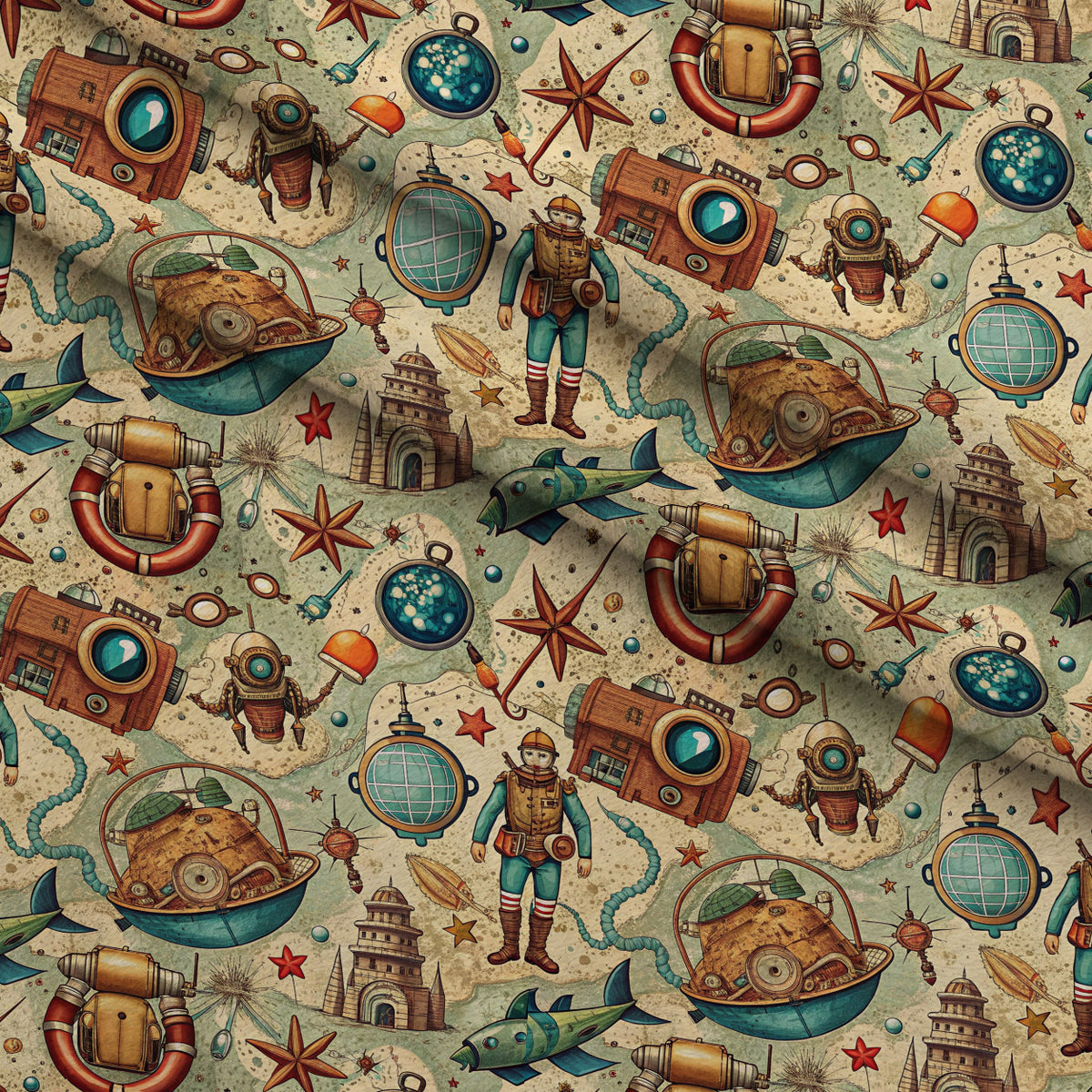 Reef Reverie Pattern 15 Minky Fabric — plush minky folded close-up preview (mv-minky-v1:lying)