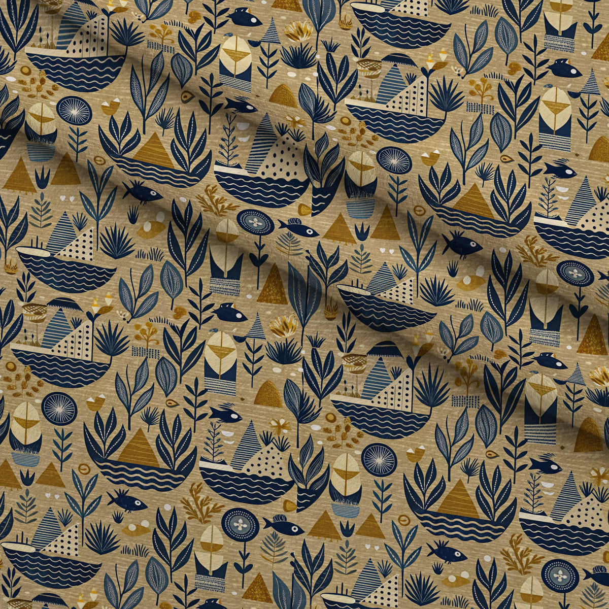 Reef Reverie Pattern 16 Minky Fabric — plush minky folded close-up preview (mv-minky-v1:lying)