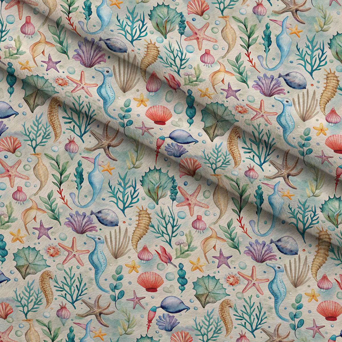 Reef Reverie Pattern 21 Minky Fabric — plush minky folded close-up preview (mv-minky-v1:lying)