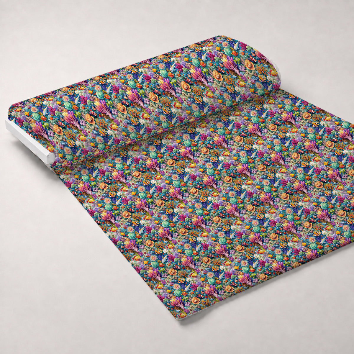 Reef Reverie Pattern 22 Minky Fabric — plush minky unrolled bolt preview (mv-minky-v1:bolt)