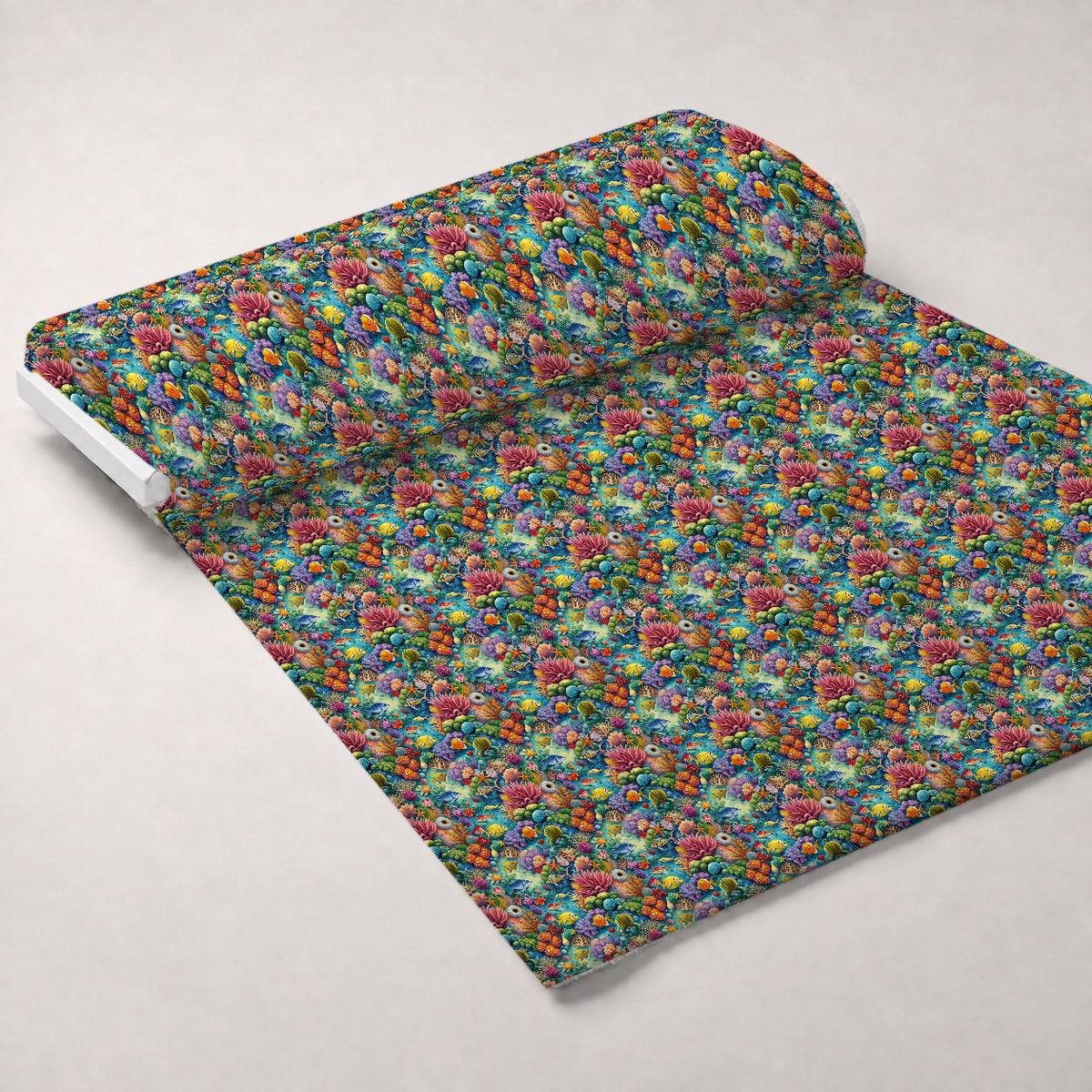 Reef Reverie Pattern 23 Minky Fabric — plush minky unrolled bolt preview (mv-minky-v1:bolt)