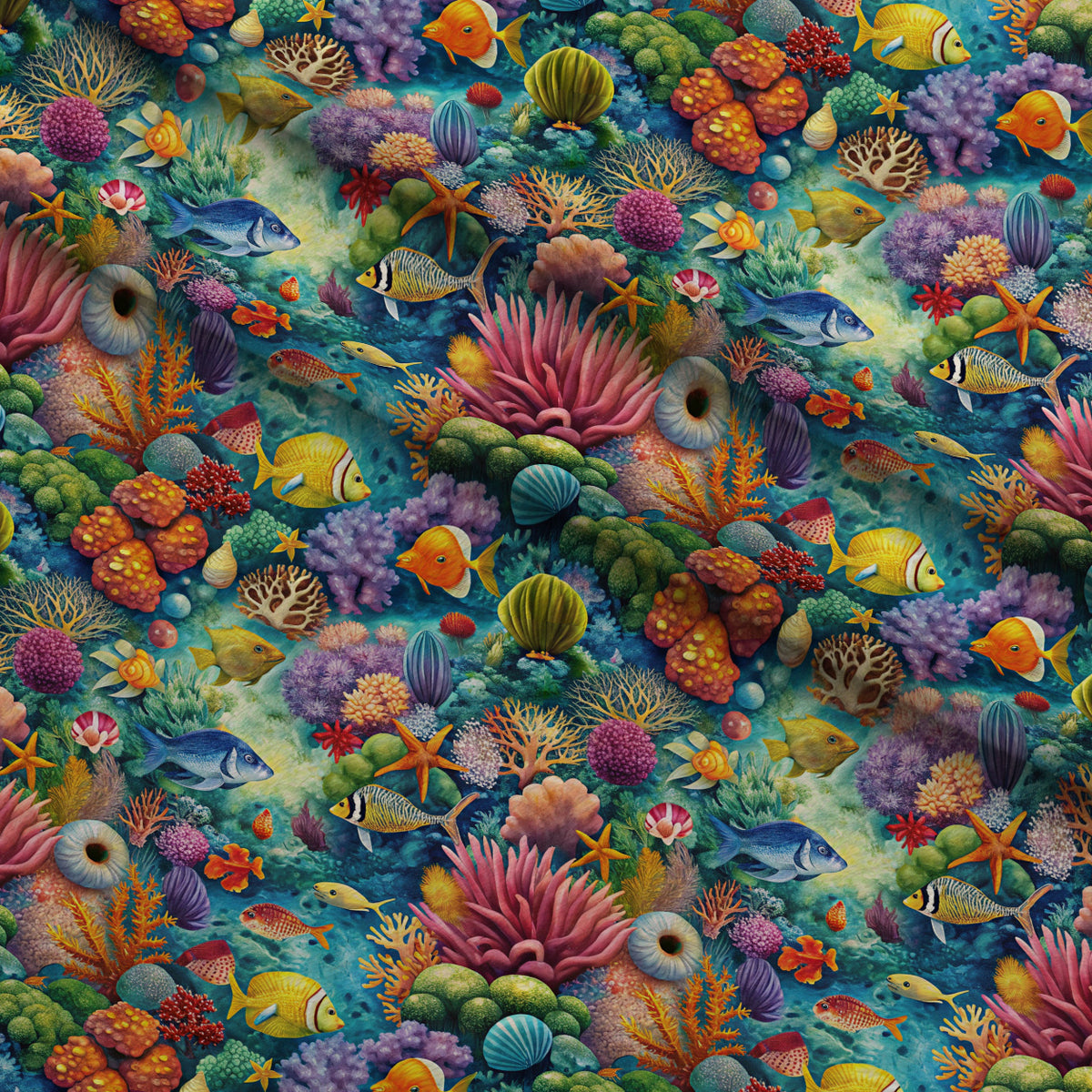 Reef Reverie Pattern 23 Minky Fabric — plush minky folded close-up preview (mv-minky-v1:lying)
