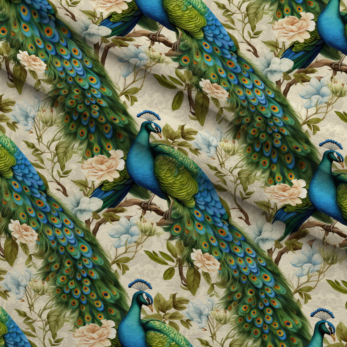 Regal Plumes Pattern 10 Minky Fabric — plush minky folded close-up preview (mv-minky-v1:lying)