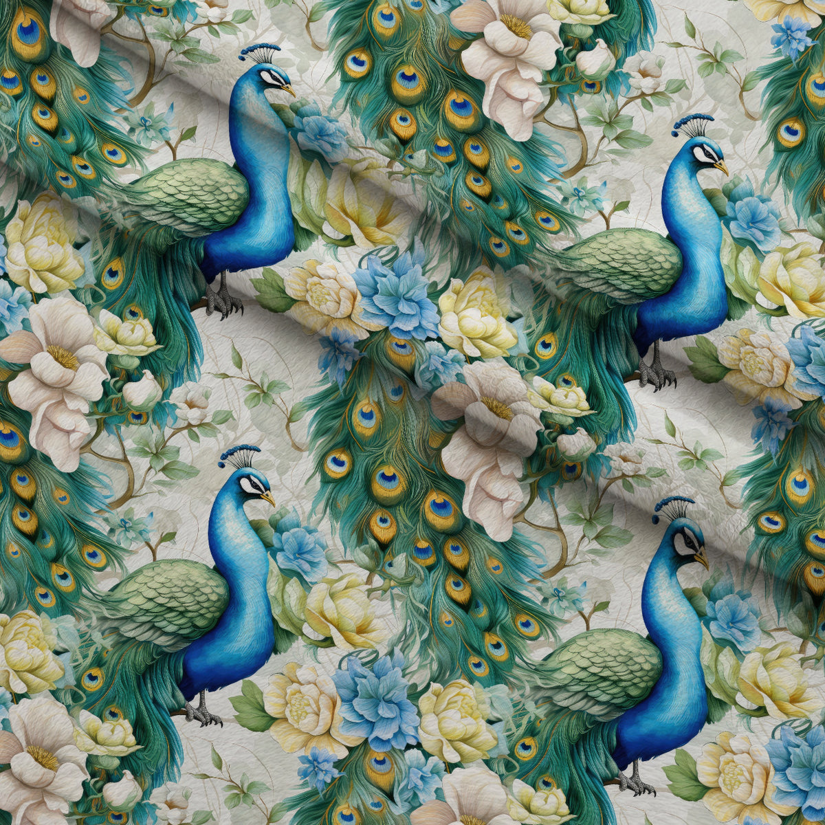 Regal Plumes Pattern 12 Minky Fabric — plush minky folded close-up preview (mv-minky-v1:lying)