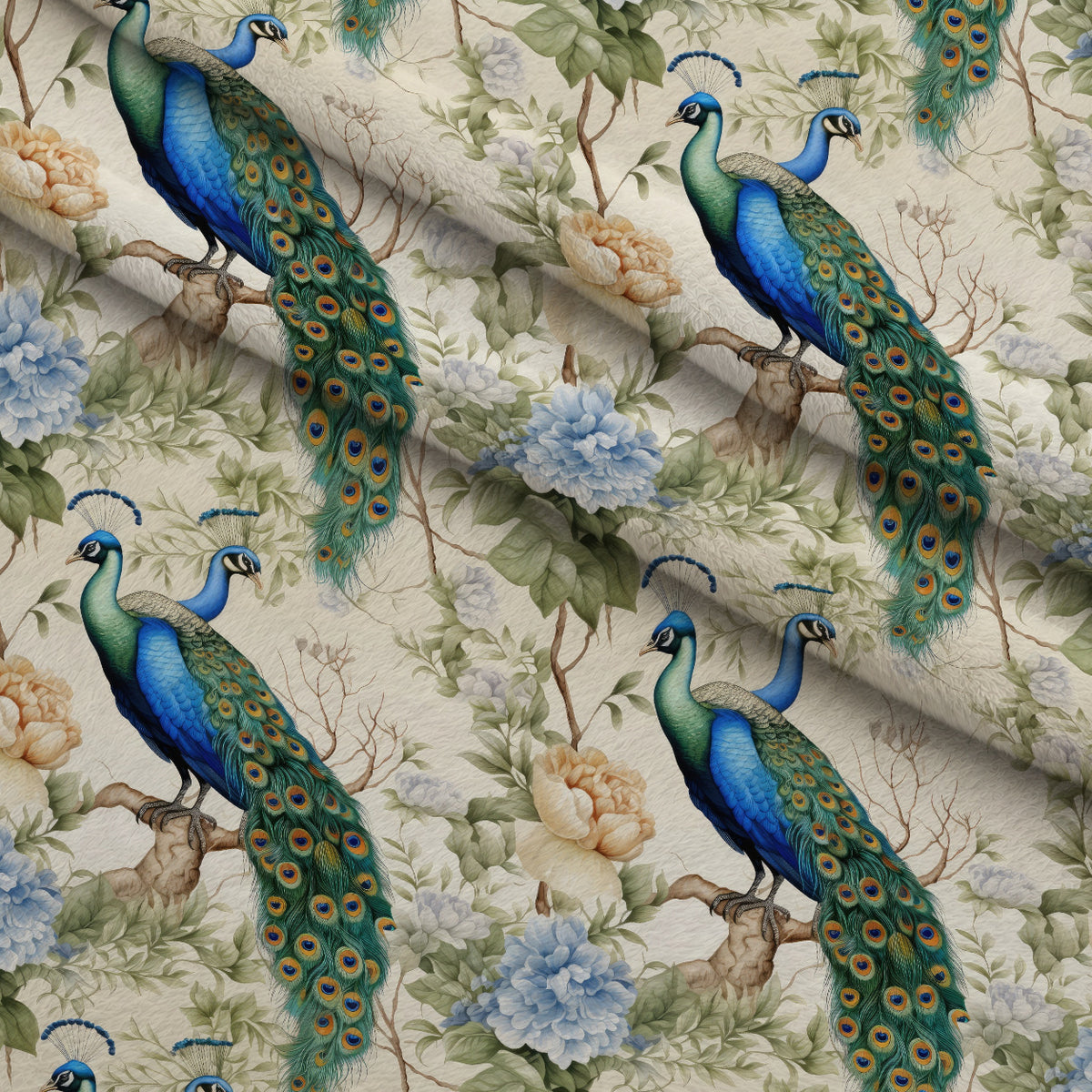 Regal Plumes Pattern 3 Minky Fabric — plush minky folded close-up preview (mv-minky-v1:lying)