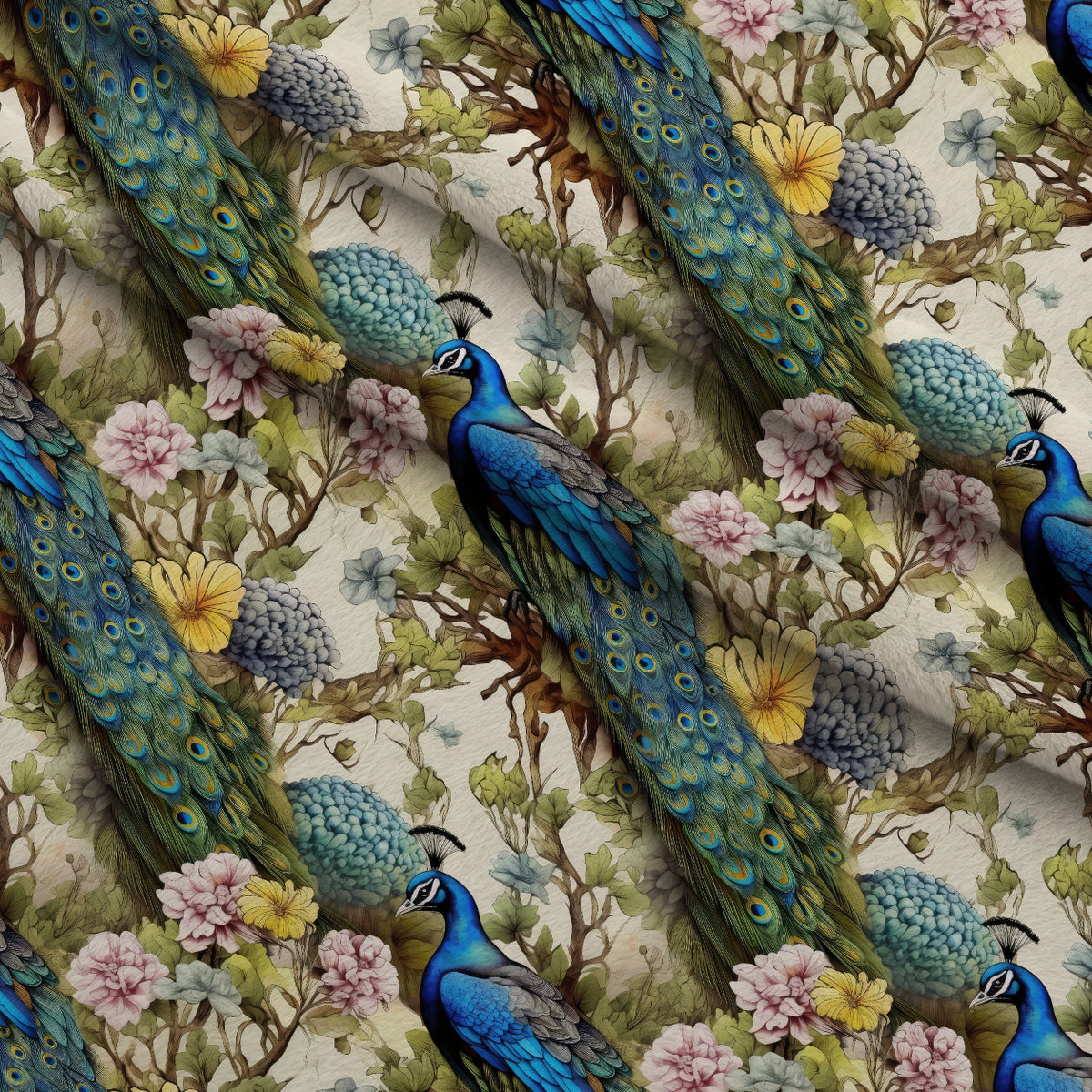 Regal Plumes Pattern 4 Minky Fabric — plush minky folded close-up preview (mv-minky-v1:lying)