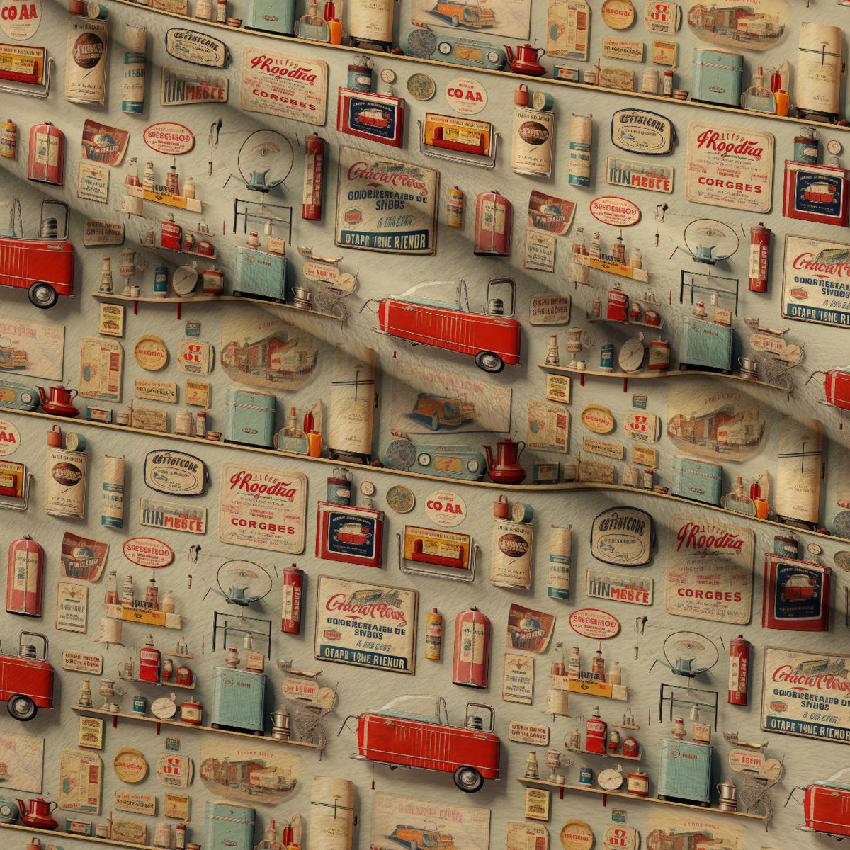 Retro Keepsakes Pattern 17 Minky Fabric — plush minky folded close-up preview (mv-minky-v1:lying)