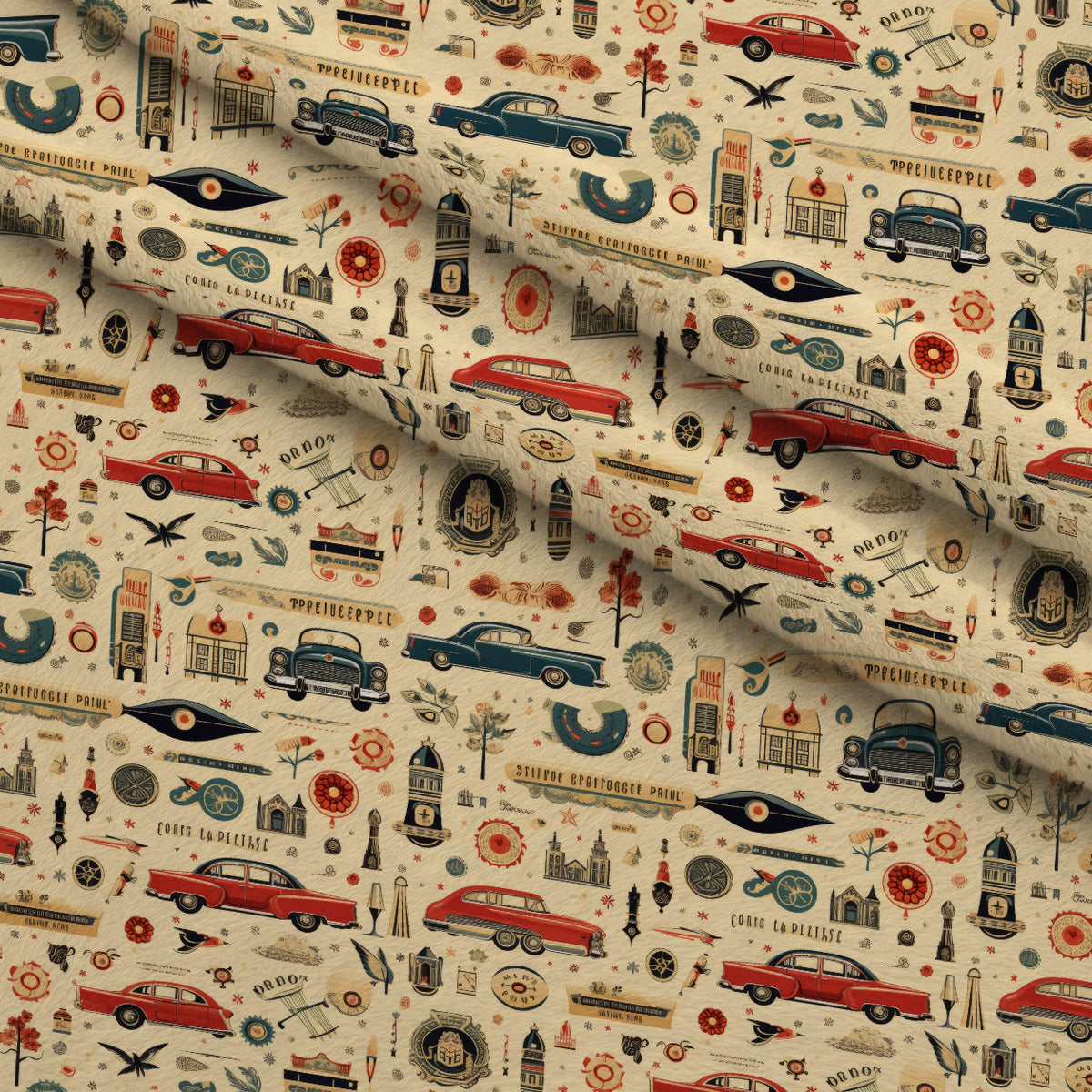 Retro Keepsakes Pattern 27 Minky Fabric — plush minky folded close-up preview (mv-minky-v1:lying)