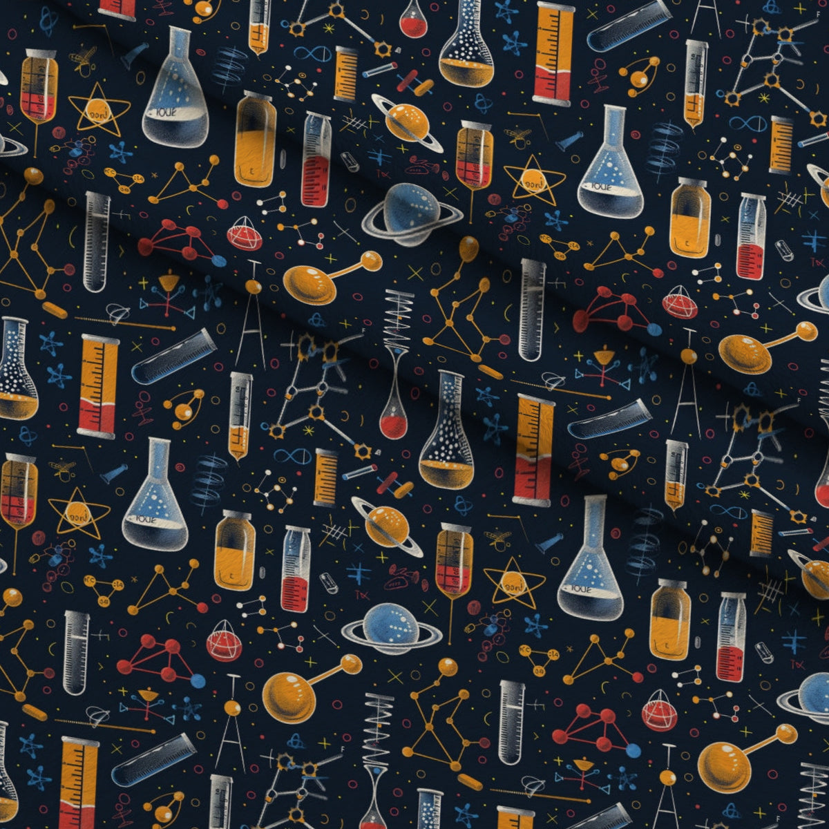 Retro Lab Pattern 11 Minky Fabric — plush minky folded close-up preview (mv-minky-v1:lying)