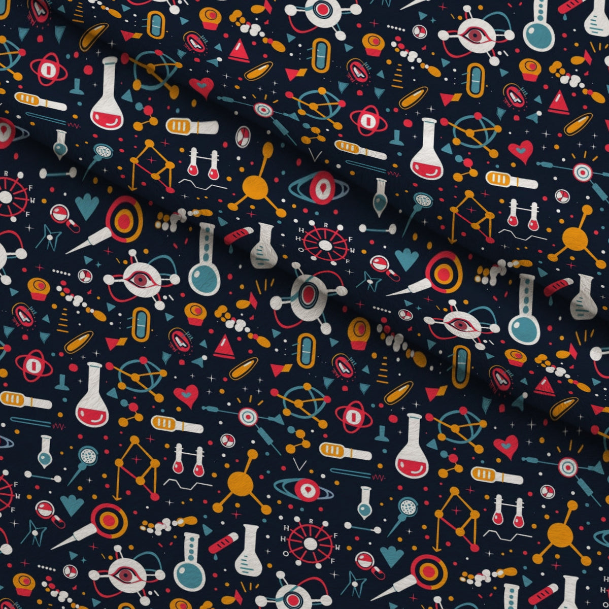 Retro Lab Pattern 12 Minky Fabric — plush minky folded close-up preview (mv-minky-v1:lying)