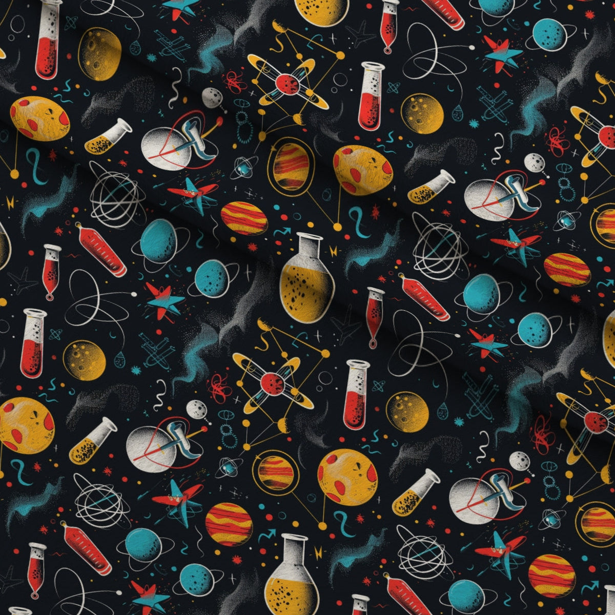Retro Lab Pattern 14 Minky Fabric — plush minky folded close-up preview (mv-minky-v1:lying)