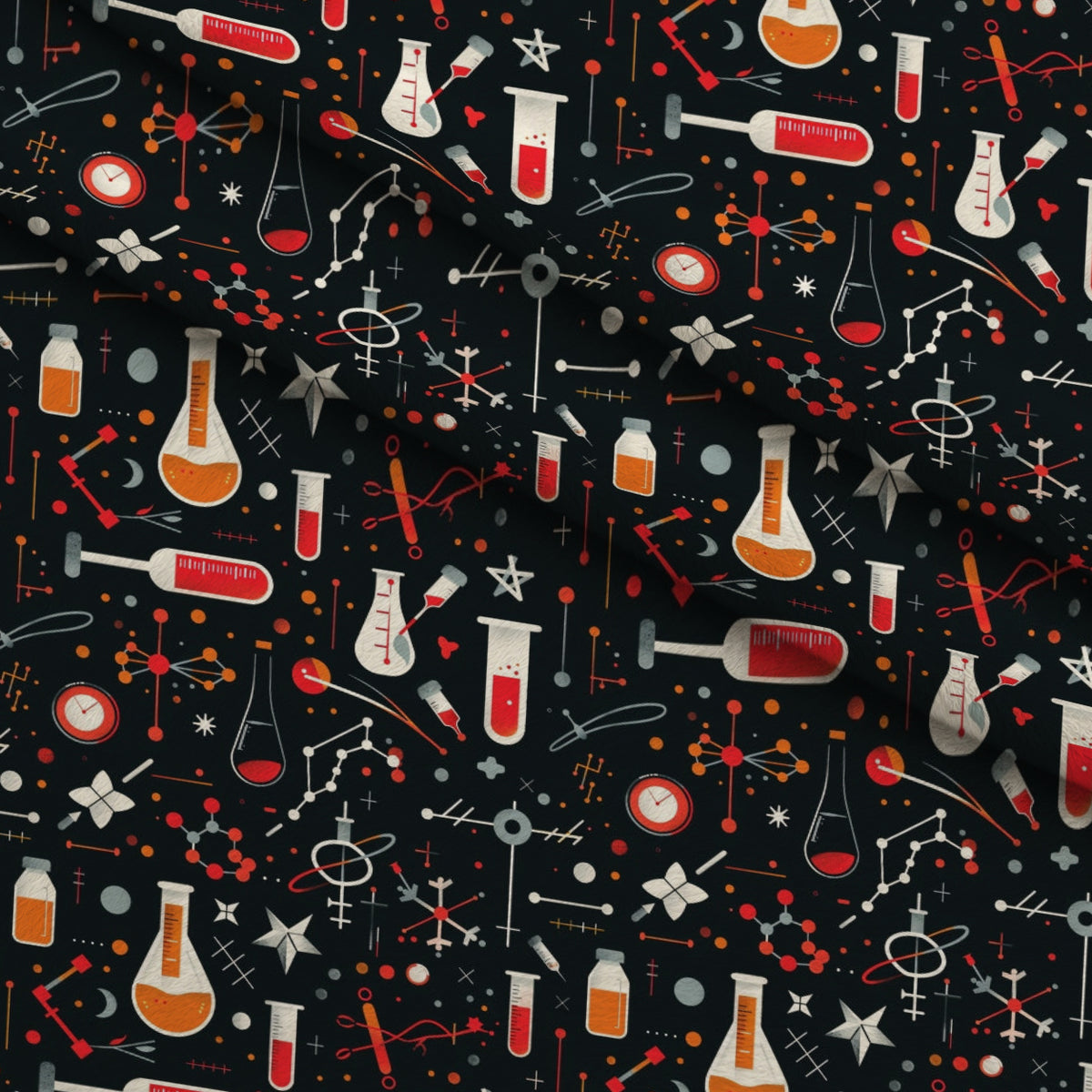 Retro Lab Pattern 16 Minky Fabric — plush minky folded close-up preview (mv-minky-v1:lying)