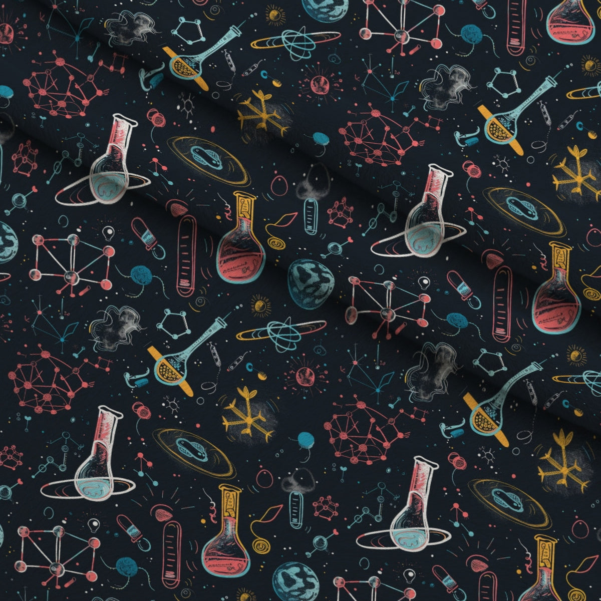 Retro Lab Pattern 17 Minky Fabric — plush minky folded close-up preview (mv-minky-v1:lying)