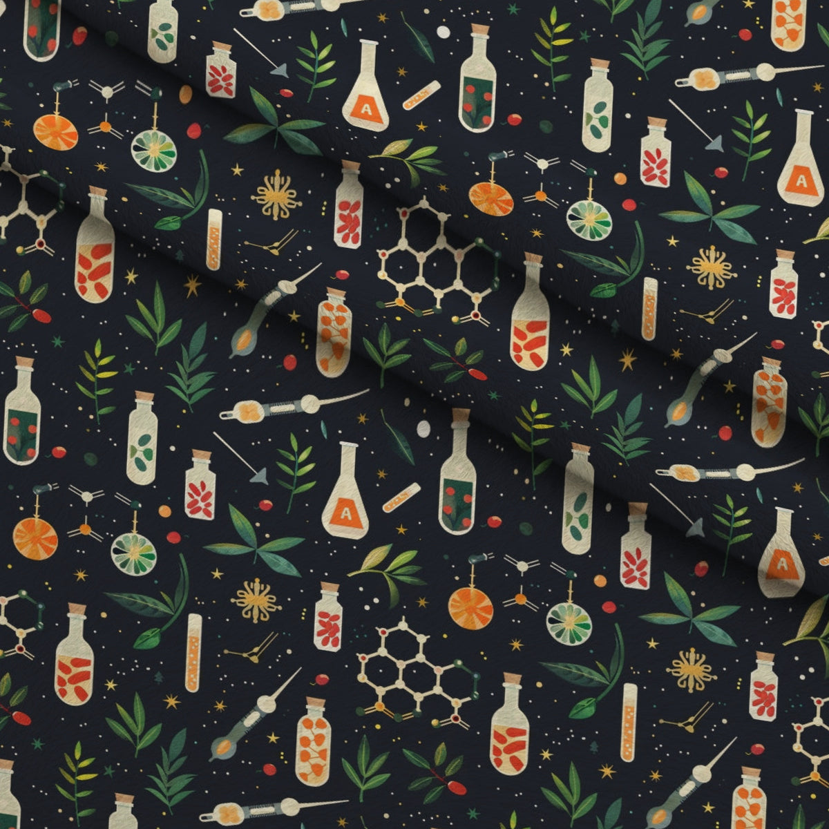 Retro Lab Pattern 19 Minky Fabric — plush minky folded close-up preview (mv-minky-v1:lying)
