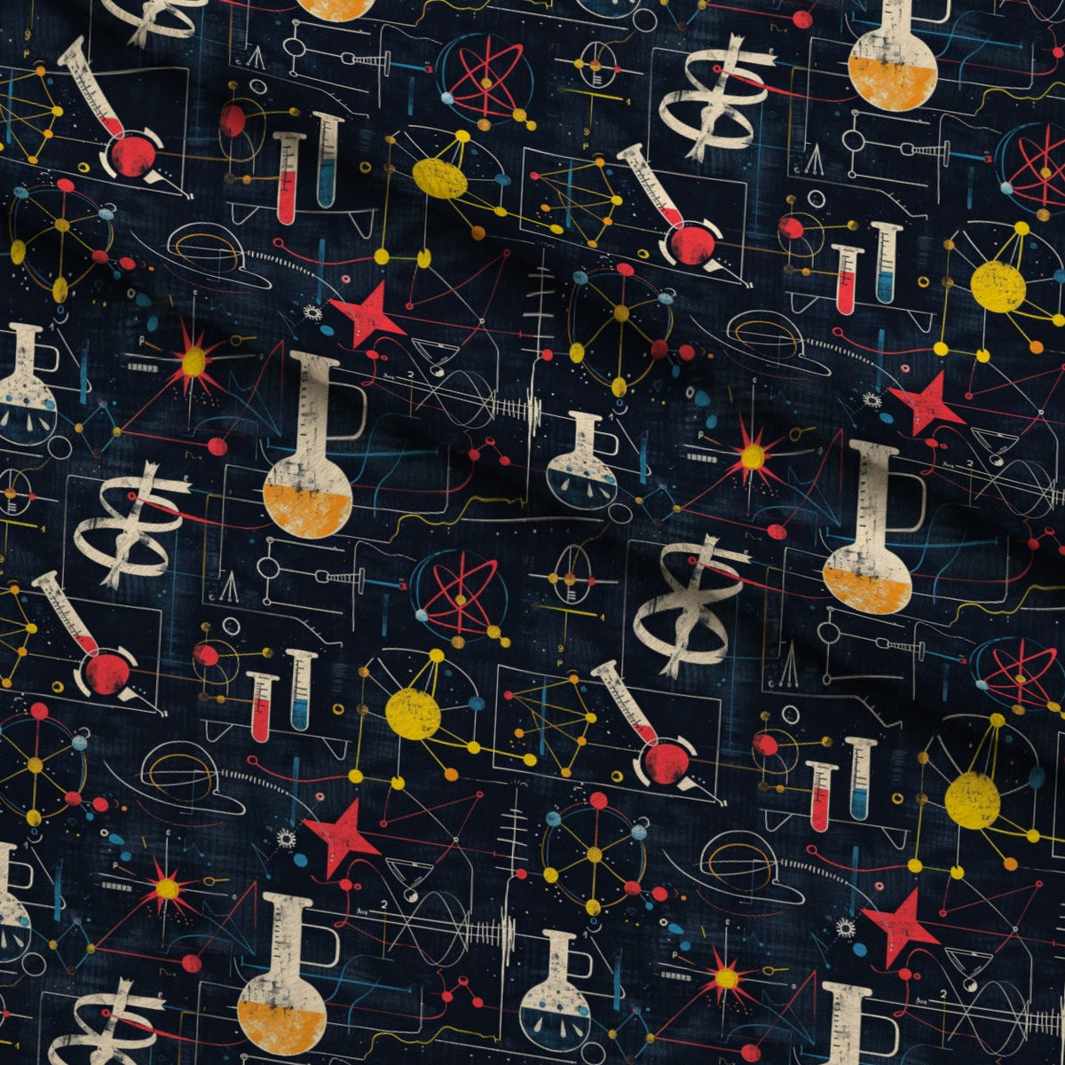 Retro Lab Pattern 2 Minky Fabric — plush minky folded close-up preview (mv-minky-v1:lying)