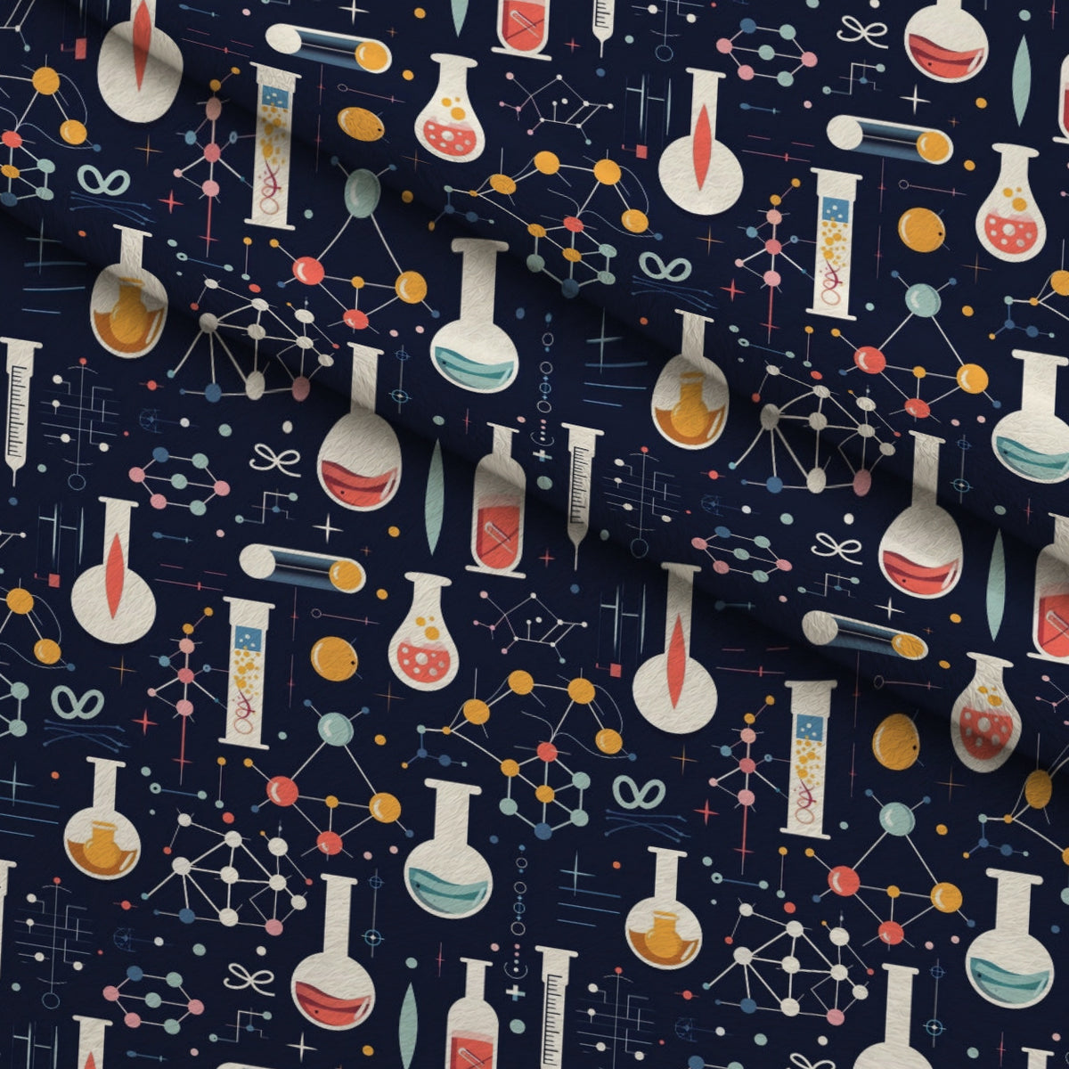 Retro Lab Pattern 20 Minky Fabric — plush minky folded close-up preview (mv-minky-v1:lying)