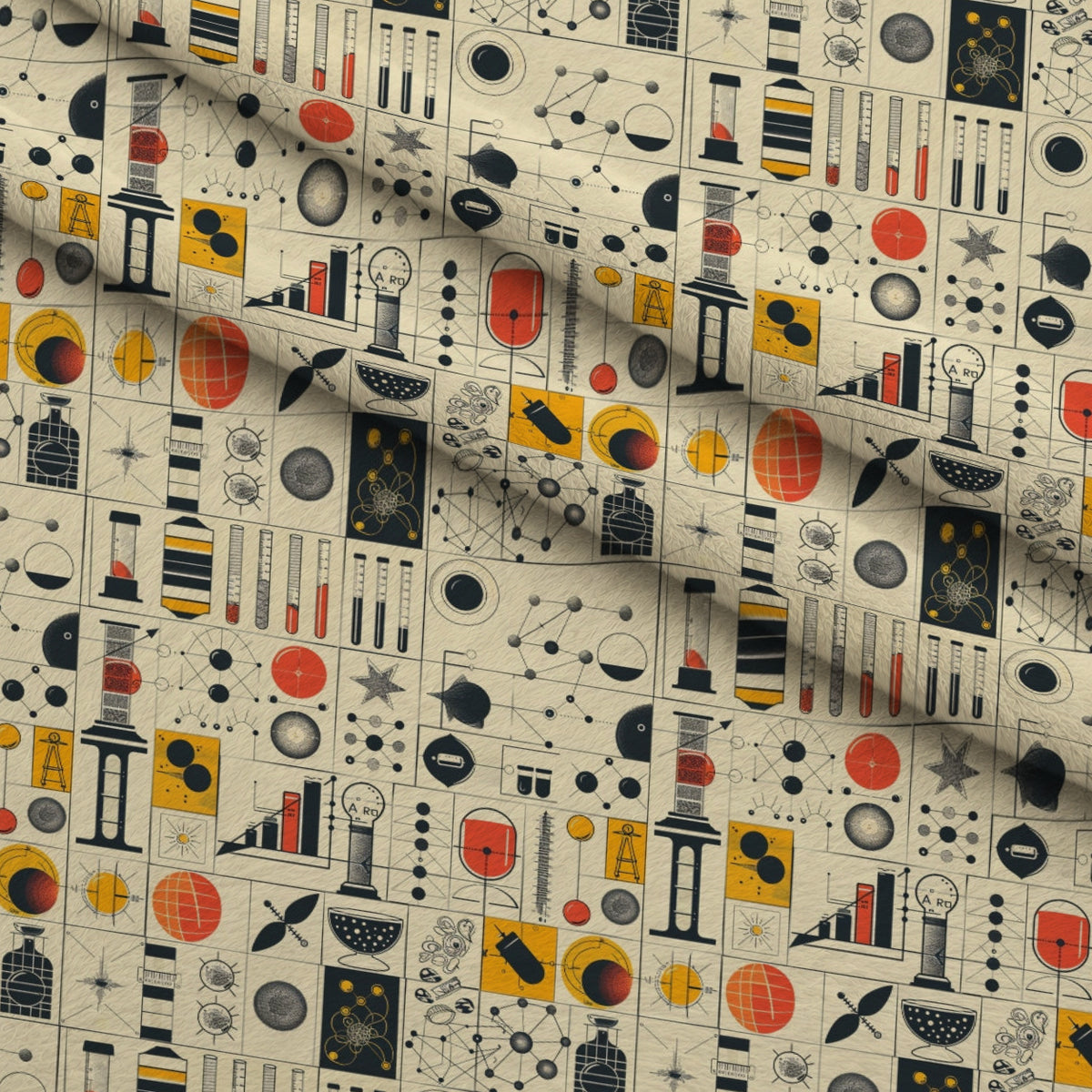 Retro Lab Pattern 21 Minky Fabric — plush minky folded close-up preview (mv-minky-v1:lying)