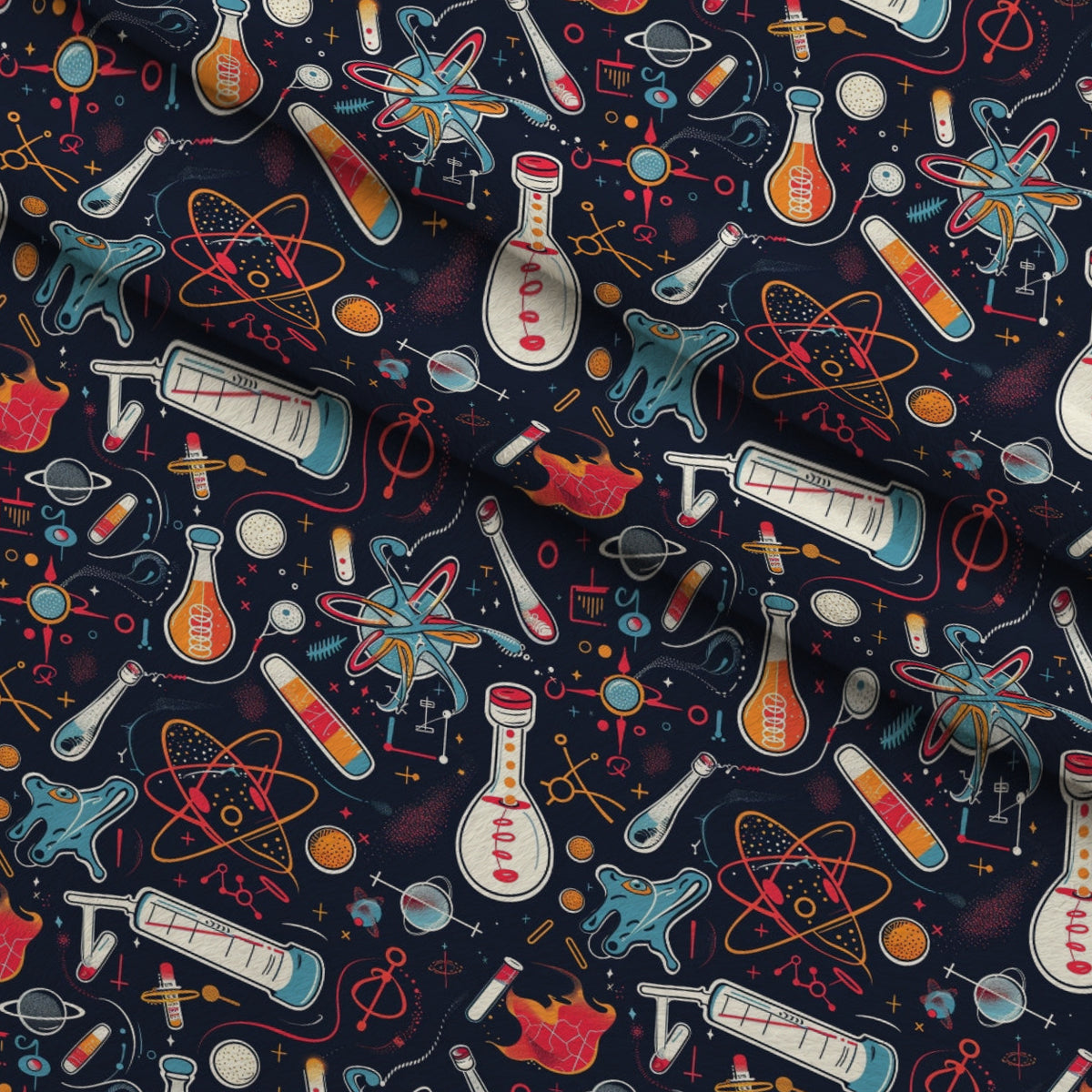 Retro Lab Pattern 23 Minky Fabric — plush minky folded close-up preview (mv-minky-v1:lying)
