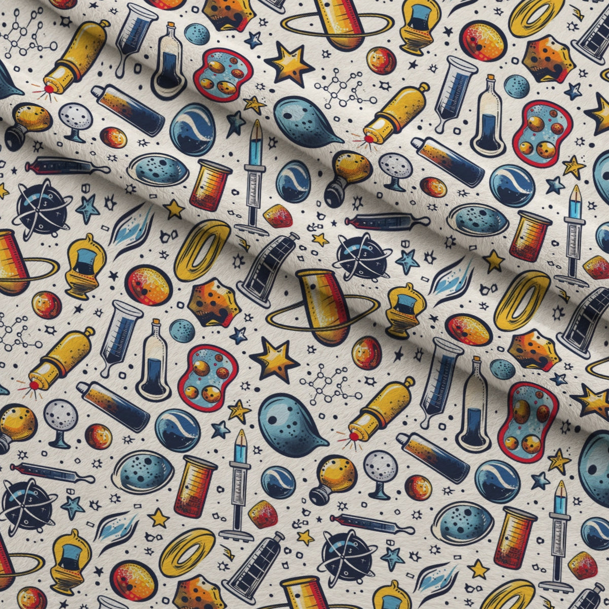 Retro Lab Pattern 5 Minky Fabric — plush minky folded close-up preview (mv-minky-v1:lying)