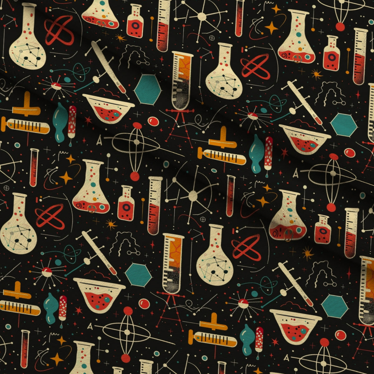Retro Lab Pattern 6 Minky Fabric — plush minky folded close-up preview (mv-minky-v1:lying)