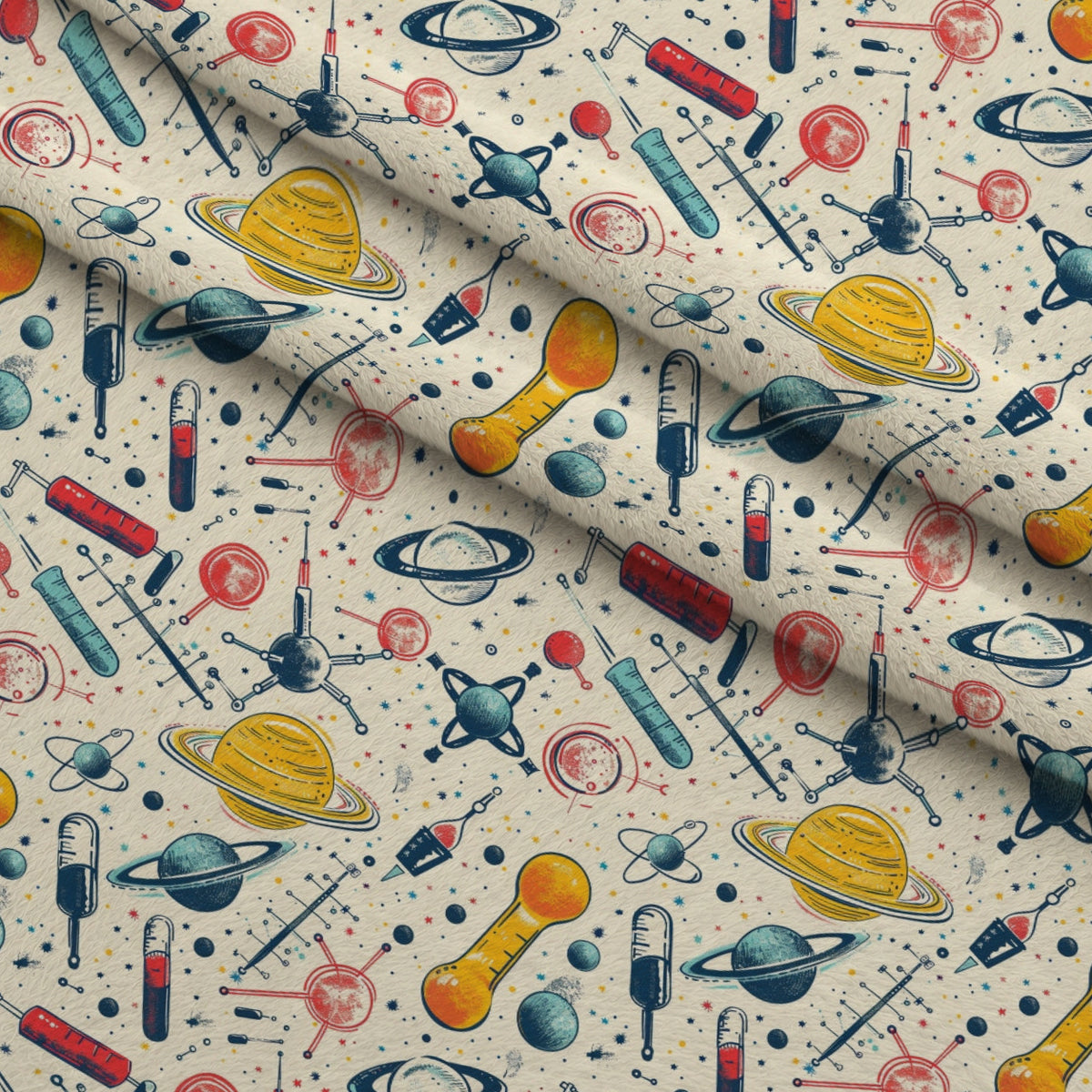 Retro Lab Pattern 7 Minky Fabric — plush minky folded close-up preview (mv-minky-v1:lying)
