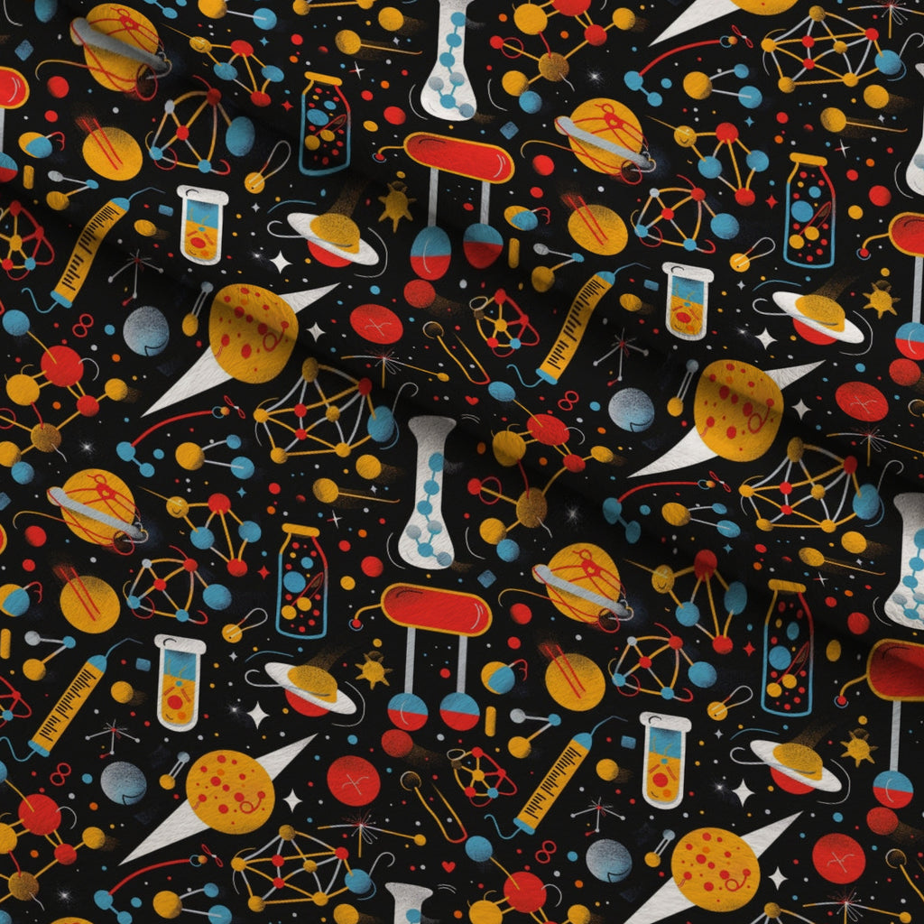 Retro Lab Pattern 8 Minky Fabric — plush minky folded close-up preview (mv-minky-v1:lying)