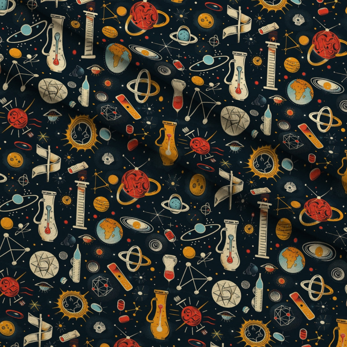 Retro Lab Pattern 9 Minky Fabric — plush minky folded close-up preview (mv-minky-v1:lying)